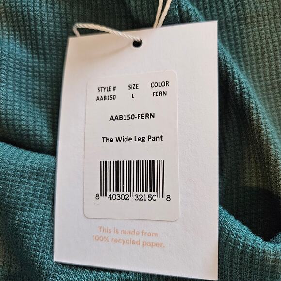 Andie The Wide Leg Pants Fern Green Women's Size Large Lounge At Home Casual - Picture 5 of 7